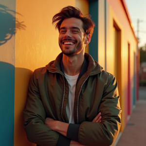 Viral Posts — Young Man In A Bomber Jacket Social Media #0048 (Seedream)