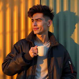 Viral Posts — Young Man In A Bomber Jacket Social Media #0060 (Seedream)