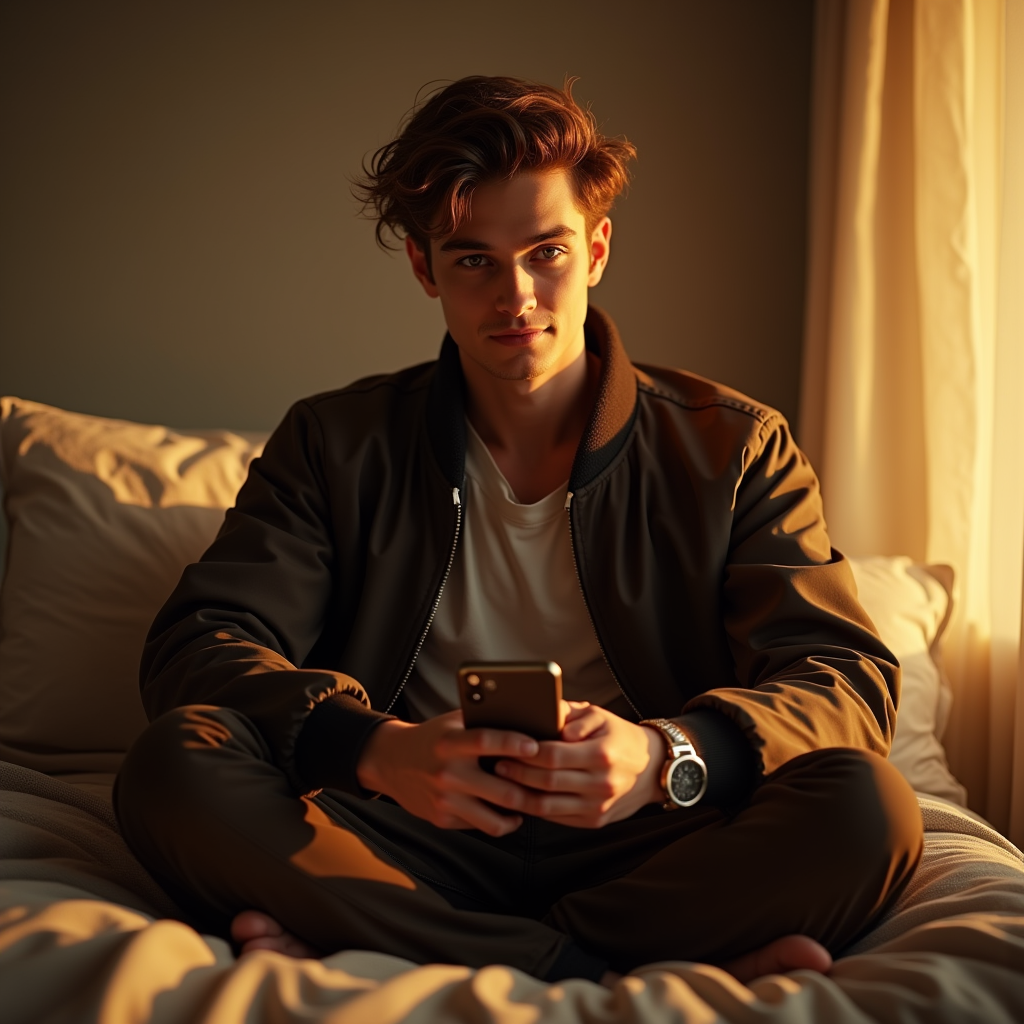 Viral Posts — Young Man In A Bomber Jacket Social Media #0108 (Seedream)