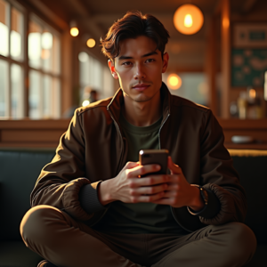 Viral Posts — Young Man In A Bomber Jacket Social Media #0216 (Seedream)