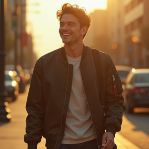 Viral Posts — Young Man In A Bomber Jacket Social Media #0237 (Recraft)