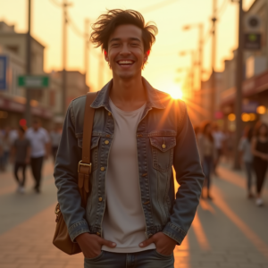 Viral Posts — Young Man In A Denim Jacket Social Media #0028 (FLUX)