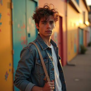 Viral Posts — Young Man In A Denim Jacket Social Media #0064 (FLUX)