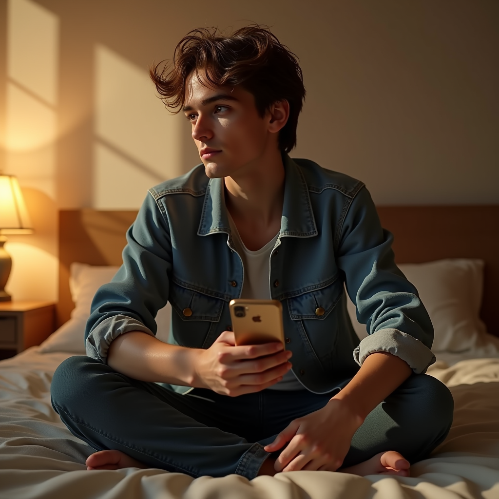 Viral Posts — Young Man In A Denim Jacket Social Media #0106 (Ideogram)