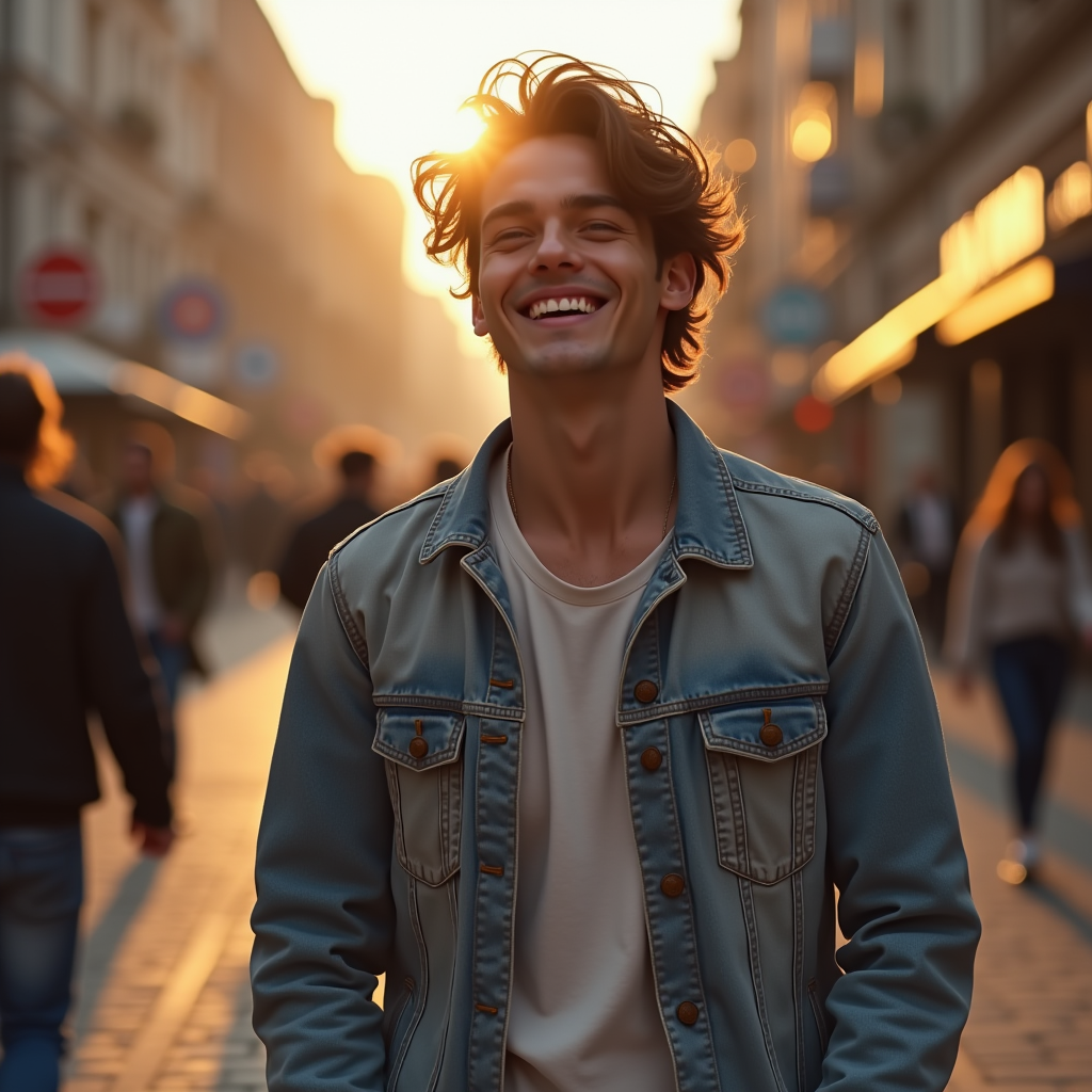 Viral Posts — Young Man In A Denim Jacket Social Media #0118 (Ideogram)