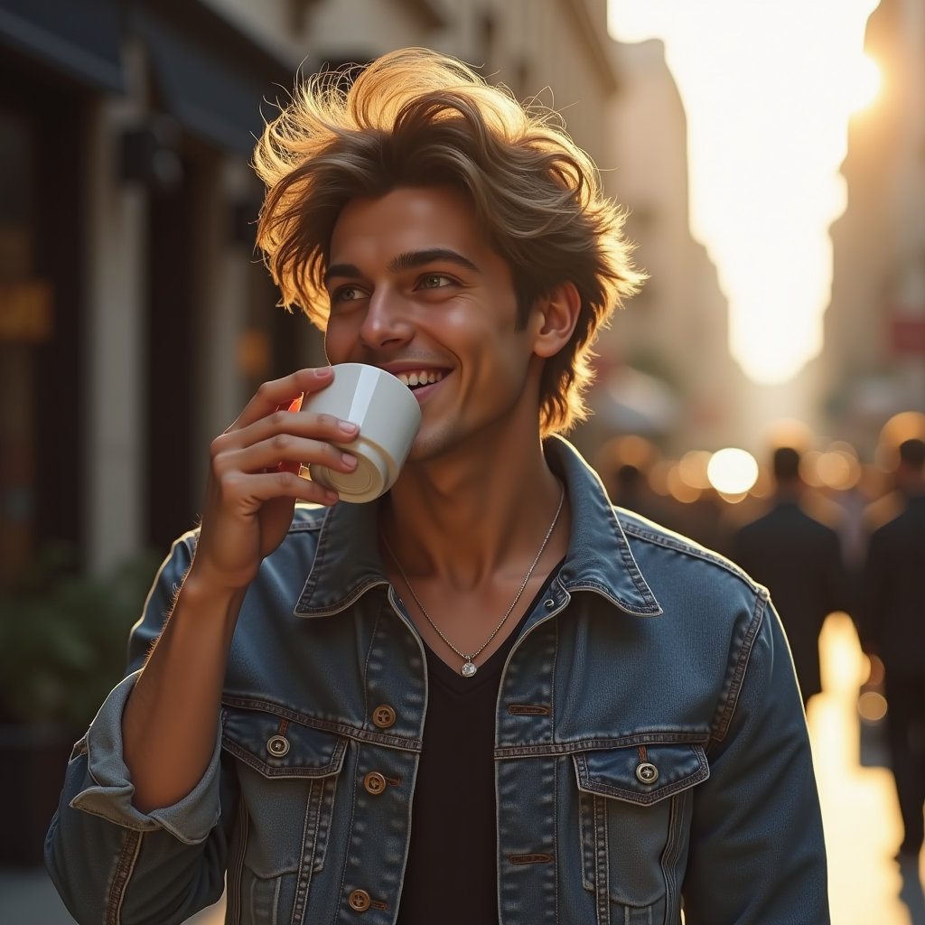 Viral Posts — Young Man In A Denim Jacket Social Media #0130 (Ideogram)