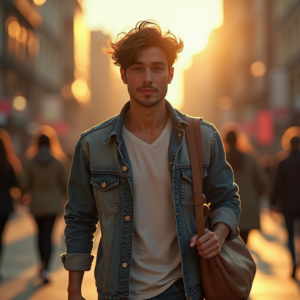 Viral Posts — Young Man In A Denim Jacket Social Media #0136 (FLUX)