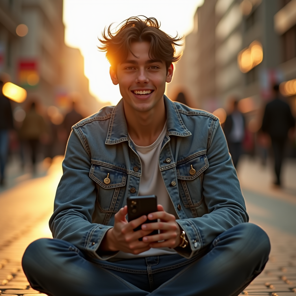 Viral Posts — Young Man In A Denim Jacket Social Media #0142 (Ideogram)