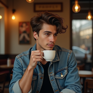 Viral Posts — Young Man In A Denim Jacket Social Media #0202 (Ideogram)