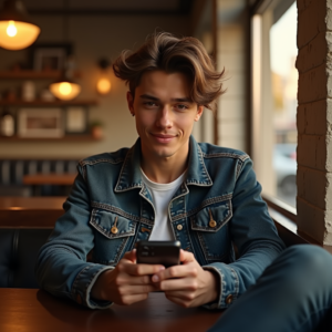Viral Posts — Young Man In A Denim Jacket Social Media #0214 (Ideogram)