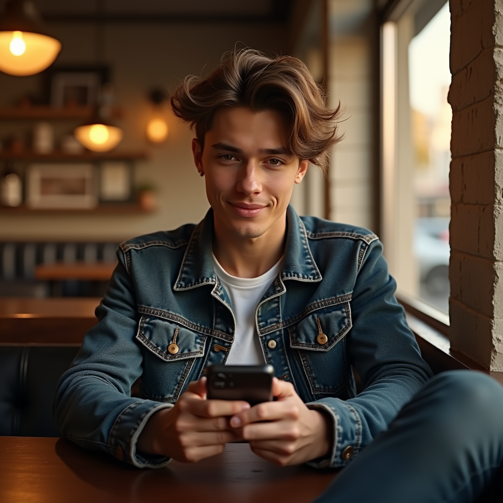 Viral Posts — Young Man In A Denim Jacket Social Media #0214 (Ideogram)