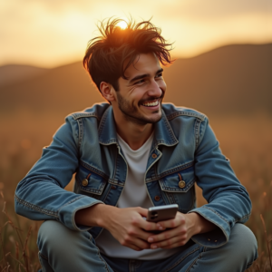 Viral Posts — Young Man In A Denim Jacket Social Media #0241 (Dreamina)