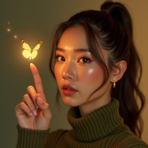 Viral Posts — Young Woman With A High Ponytail Social Media #0145 (Dreamina)