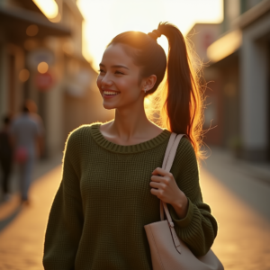 Viral Posts — Young Woman With A High Ponytail Social Media #0232 (FLUX)