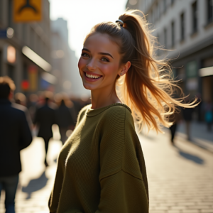 Viral Posts — Young Woman With A High Ponytail Social Media #0322 (Ideogram)