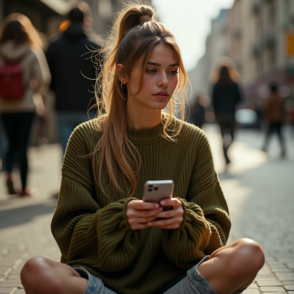 Viral Posts — Young Woman With A High Ponytail Social Media #0346 (Ideogram)