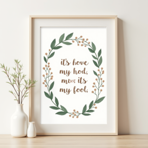 Wall Art — Cozy Hand-lettered Quote Framed By Minimal Printable / Etsy #0014 (Gemini)