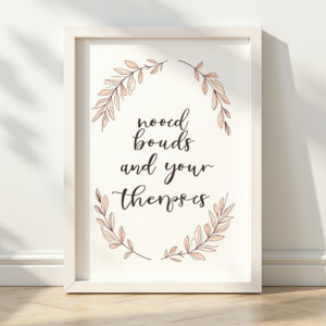 Wall Art — Cozy Hand-lettered Quote Framed By Minimal Printable / Etsy #0032 (Seedream)