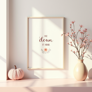 Wall Art — Cozy Hand-lettered Quote Framed By Minimal Printable / Etsy #0104 (Seedream)