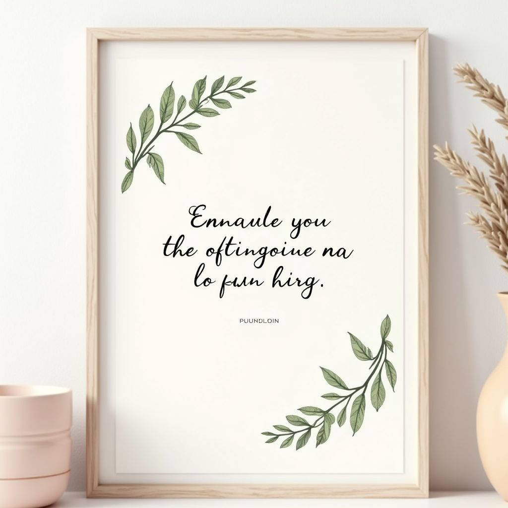 Wall Art — Cozy Hand-lettered Quote Framed By Minimal Printable / Etsy #0134 (Gemini)