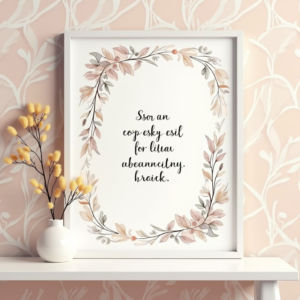 Wall Art — Cozy Hand-lettered Quote Framed By Minimal Printable / Etsy #0176 (Seedream)