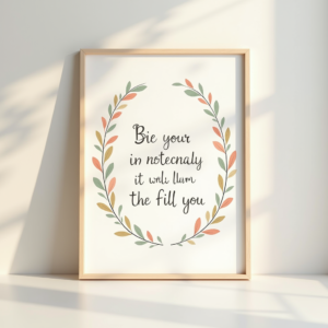 Wall Art — Cozy Hand-lettered Quote Framed By Minimal Printable / Etsy #0194 (Gemini)