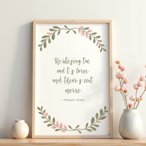 Wall Art — Cozy Hand-lettered Quote Framed By Minimal Printable / Etsy #0200 (Seedream)
