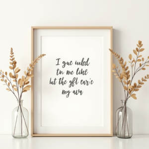 Wall Art — Cozy Hand-lettered Quote Framed By Minimal Printable / Etsy #0319 (Leonardo)