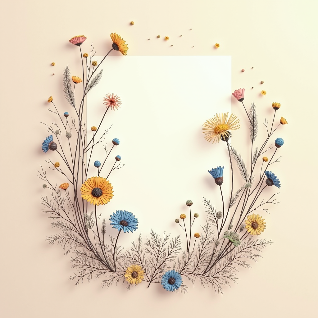 Wall Art — Delicate Line-art Bouquet Of Wildflowers With Printable / Etsy #0067 (Leonardo)