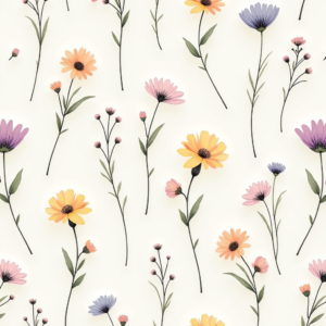 Wall Art — Delicate Line-art Bouquet Of Wildflowers With Printable / Etsy #0151 (Leonardo)