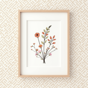 Wall Art — Delicate Line-art Bouquet Of Wildflowers With Printable / Etsy #0157 (Krea)