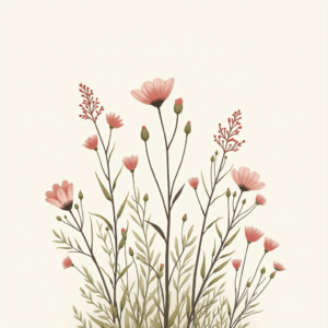 Wall Art — Delicate Line-art Bouquet Of Wildflowers With Printable / Etsy #0181 (Krea)