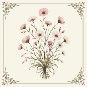 Wall Art — Delicate Line-art Bouquet Of Wildflowers With Printable / Etsy #0193 (Krea)