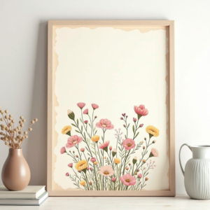 Wall Art — Delicate Line-art Bouquet Of Wildflowers With Printable / Etsy #0240 (FLUX)