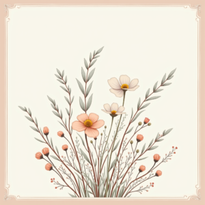 Wall Art — Delicate Line-art Bouquet Of Wildflowers With Printable / Etsy #0312 (FLUX)