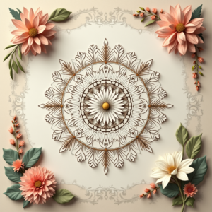 Wall Art — Intricate Mandala Pattern Radiating From A Printable / Etsy #0069 (Dreamina)