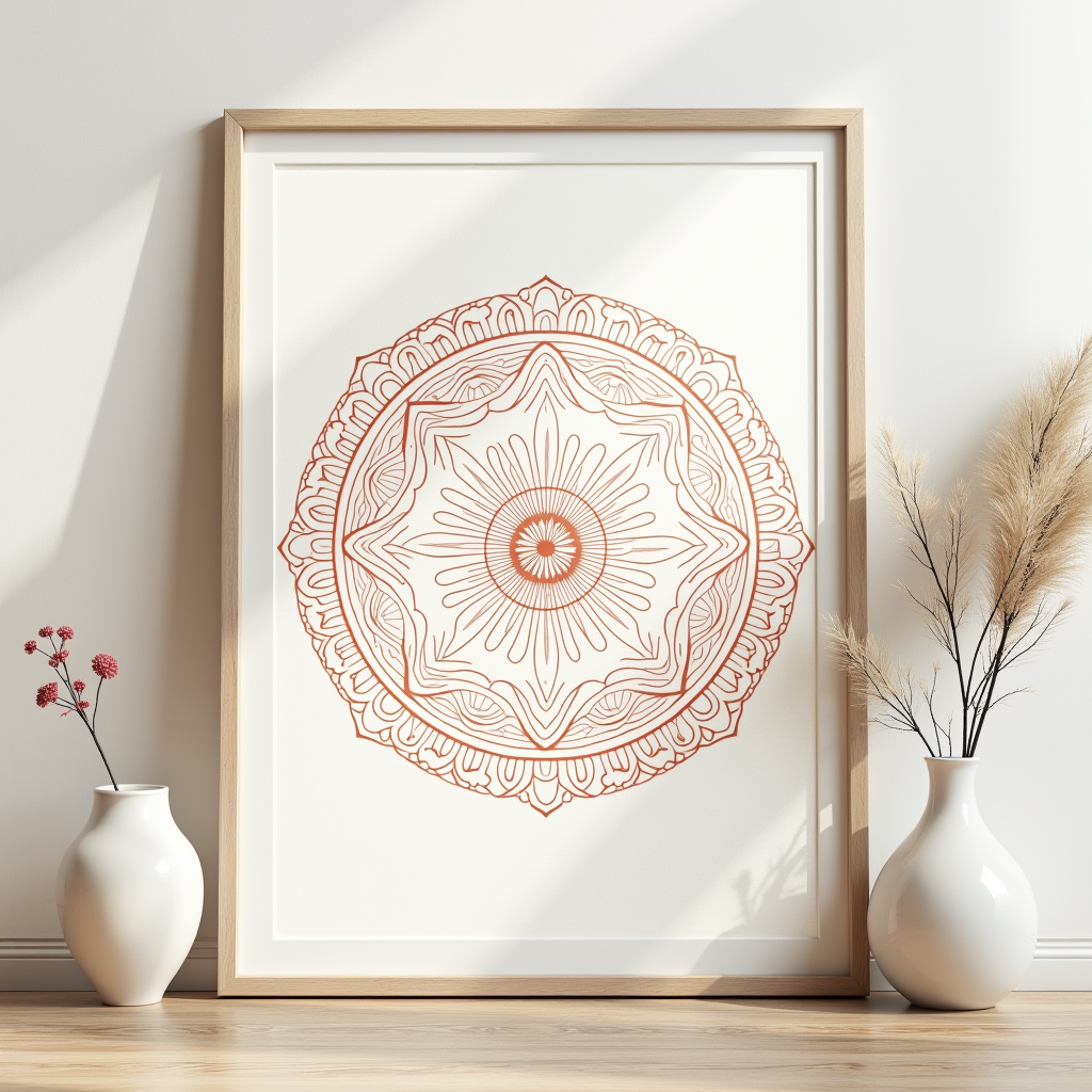 Wall Art — Intricate Mandala Pattern Radiating From A Printable / Etsy #0129 (Dreamina)