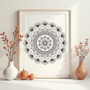 Wall Art — Intricate Mandala Pattern Radiating From A Printable / Etsy #0141 (Dreamina)