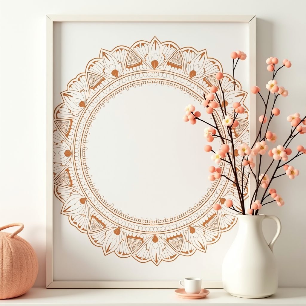 Wall Art — Intricate Mandala Pattern Radiating From A Printable / Etsy #0320 (Seedream)