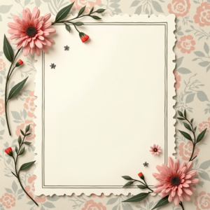 Wall Art — Nostalgic Vintage-postcard-style Botanical Illustration Printable / Etsy #0150 (Ideogram)
