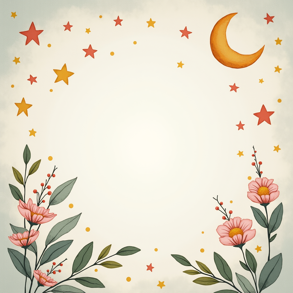 Wall Art — Soft Watercolor-style Moon-and-stars Nursery Motif Printable / Etsy #0071 (Stable Diffusion)
