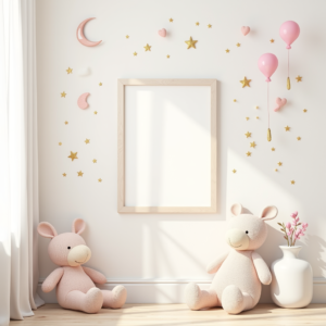Wall Art — Soft Watercolor-style Moon-and-stars Nursery Motif Printable / Etsy #0095 (Stable Diffusion)
