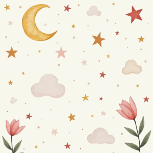 Wall Art — Soft Watercolor-style Moon-and-stars Nursery Motif Printable / Etsy #0119 (Stable Diffusion)