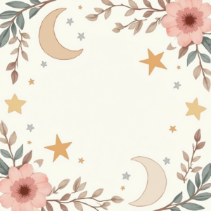 Wall Art — Soft Watercolor-style Moon-and-stars Nursery Motif Printable / Etsy #0149 (Recraft)