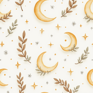 Wall Art — Soft Watercolor-style Moon-and-stars Nursery Motif Printable / Etsy #0155 (Stable Diffusion)
