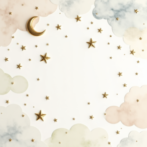 Wall Art — Soft Watercolor-style Moon-and-stars Nursery Motif Printable / Etsy #0173 (Recraft)