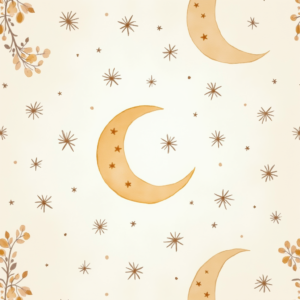 Wall Art — Soft Watercolor-style Moon-and-stars Nursery Motif Printable / Etsy #0238 (Midjourney)