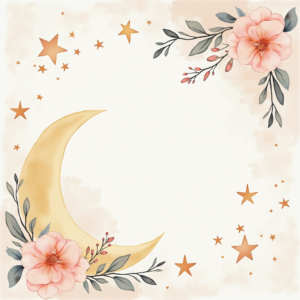 Wall Art — Soft Watercolor-style Moon-and-stars Nursery Motif Printable / Etsy #0292 (Firefly)