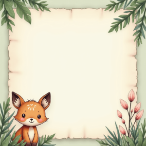 Wall Art — Whimsical Woodland-creature Illustration Peeking Through Soft Printable / Etsy #0058 (Midjourney)