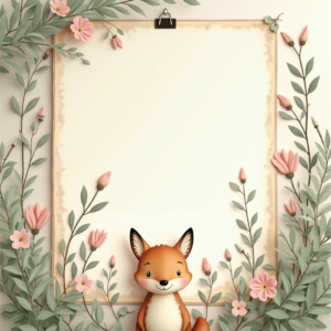 Wall Art — Whimsical Woodland-creature Illustration Peeking Through Soft Printable / Etsy #0064 (Firefly)